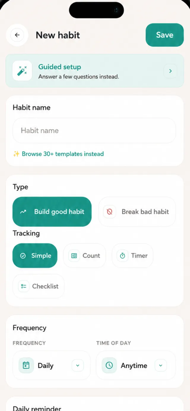 Stediq: Create a habit
