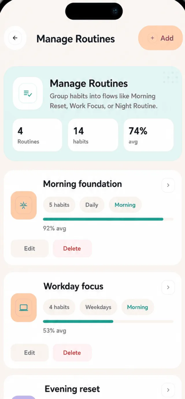 Stediq: Routines